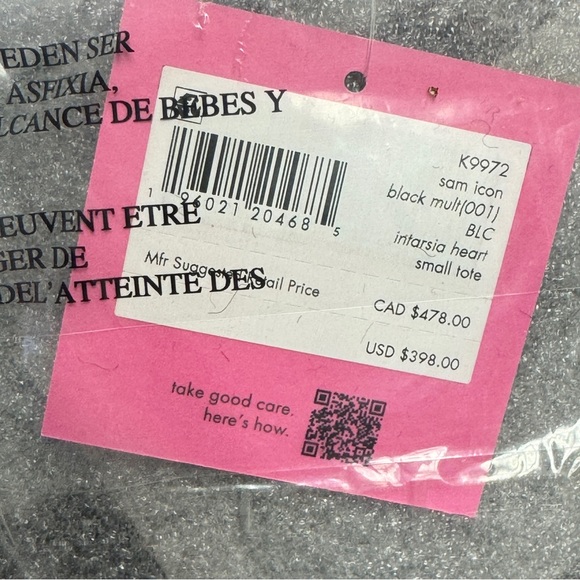 Kate Spade Sam Icon Intarsia Heart Faux Shearling Small Tote - Picture 9 of 9